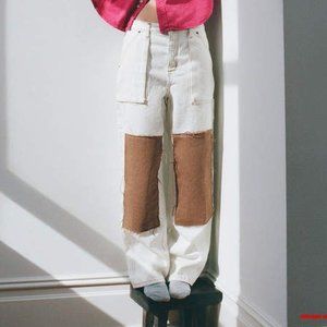 BDG High-Waisted Panel Carpenter Jean - Ecru